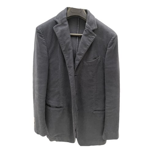 Pre-owned Piombo Coat In Blue
