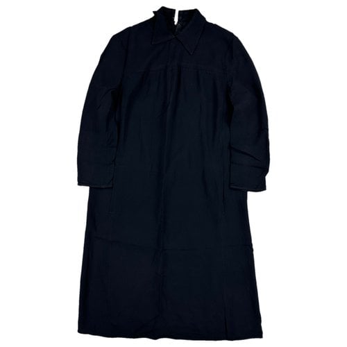 Pre-owned Prada Wool Maxi Dress In Black