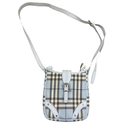 Pre-owned Burberry Cloth Crossbody Bag In Blue