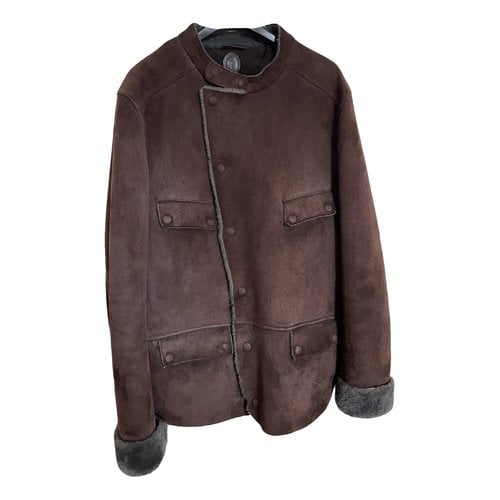Pre-owned Trussardi Shearling Jacket In Brown