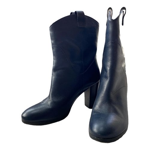 Pre-owned Gerard Darel Leather Boots In Navy