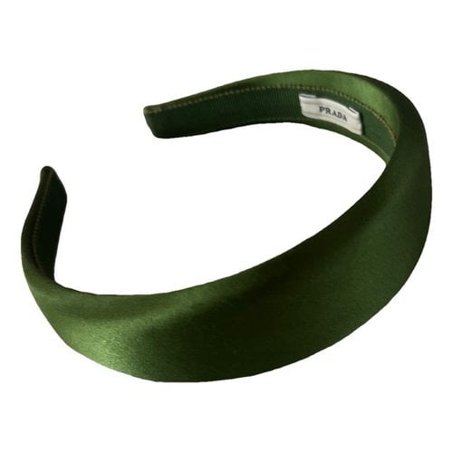 Pre-owned Prada Silk Hair Accessory In Green