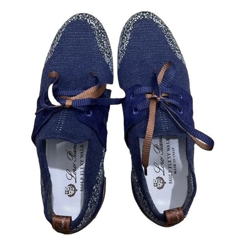 Pre-owned Loro Piana Tweed Trainers In Blue