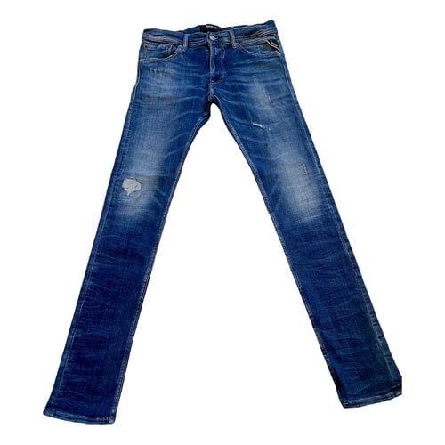 Pre-owned Replay Jeans In Navy