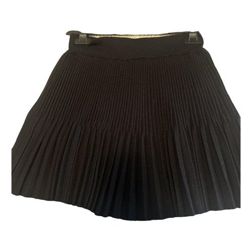 Pre-owned Stefanel Wool Mini Skirt In Black