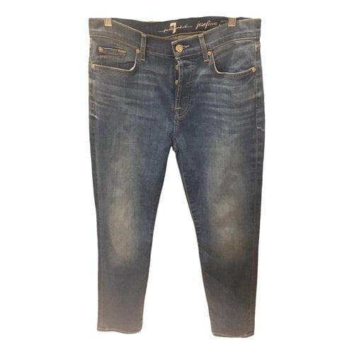Pre-owned 7 For All Mankind Boyfriend Jeans In Blue