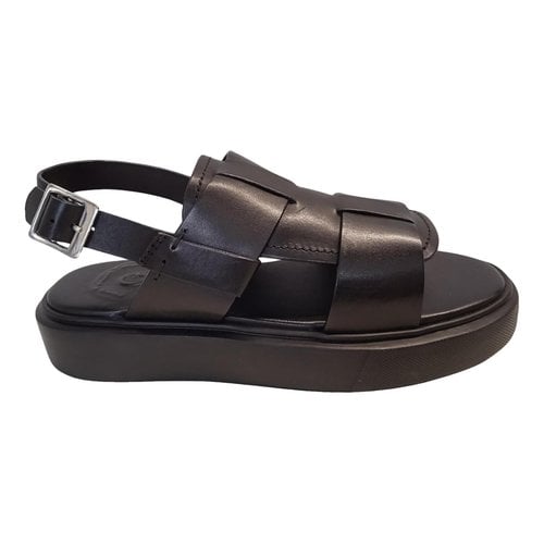 Pre-owned Grenson Leather Sandal In Black