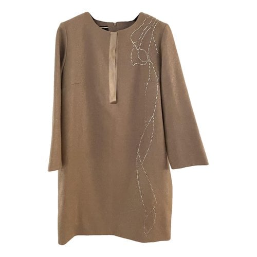 Pre-owned By Malene Birger Wool Mid-length Dress In Camel