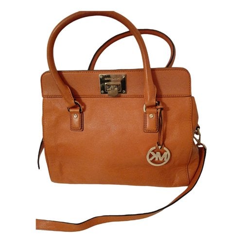 Pre-owned Michael Kors Astrid Leather Bag In Orange