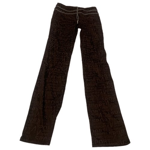 Pre-owned Versace Straight Pants In Brown