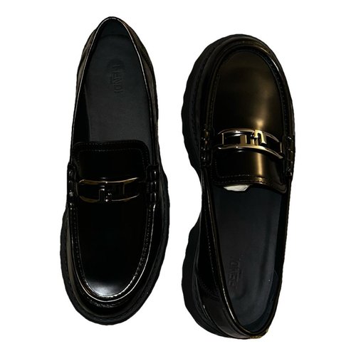 Pre-owned Fendi Exotic Leathers Flats In Black
