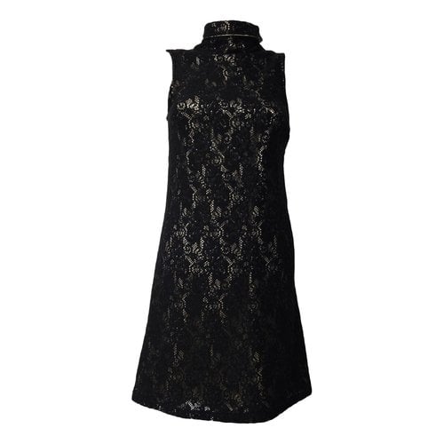 Pre-owned Patrizia Pepe Lace Mini Dress In Black