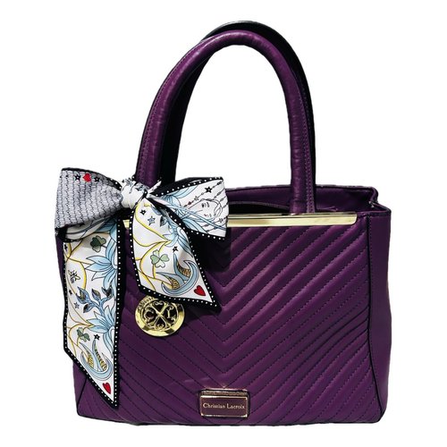 Pre-owned Christian Lacroix Leather Handbag In Purple