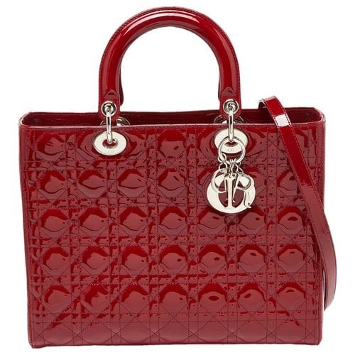 Pre-owned Dior Patent Leather Tote In Red