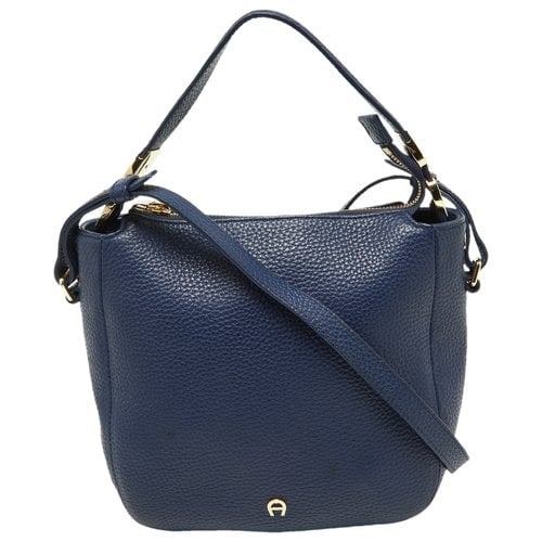 Pre-owned Aigner Leather Handbag In Blue