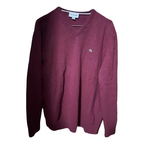 Pre-owned Lacoste Wool Sweatshirt In Burgundy