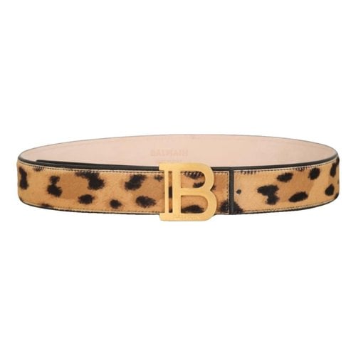 Pre-owned Balmain Leather Belt In Brown