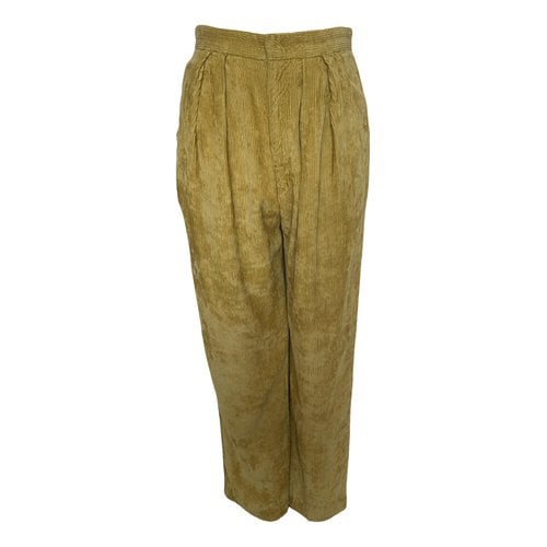 Pre-owned Isabel Marant Velvet Trousers In Yellow