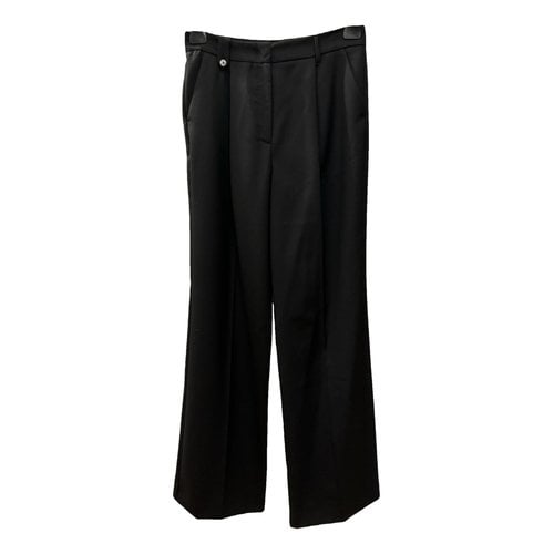 Pre-owned Marella Wool Straight Pants In Black