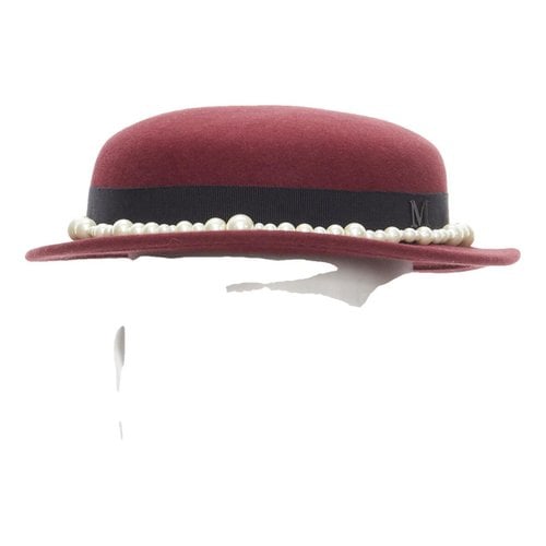 Pre-owned Maison Michel Wool Hat In Burgundy