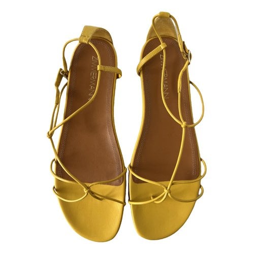 Pre-owned Zimmermann Leather Sandal In Yellow