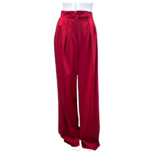 Pre-owned Max Mara Atelier Wool Straight Pants In Red