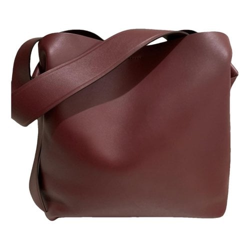 Pre-owned Acne Studios Leather Tote In Burgundy