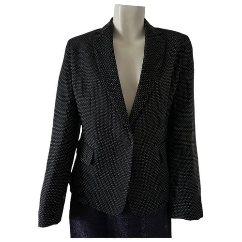 Pre-owned Donna Karan Silk Blazer In Black