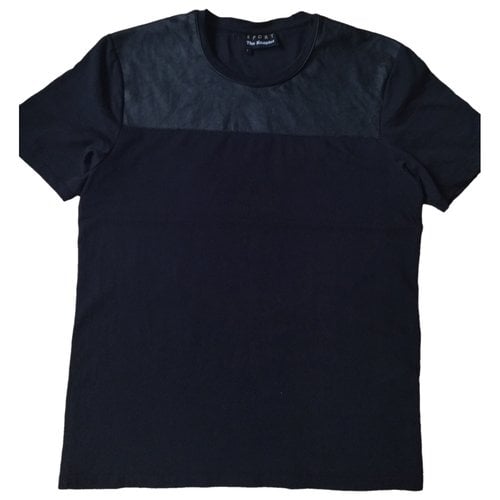 Pre-owned The Kooples Leather T-shirt In Black