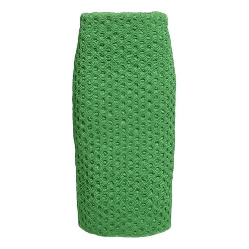 Pre-owned Ganni Maxi Skirt In Green