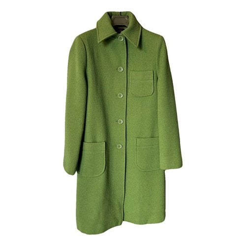 Pre-owned Alberto Biani Wool Coat In Green