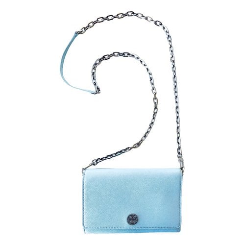 Pre-owned Tory Burch Leather Wallet In Turquoise