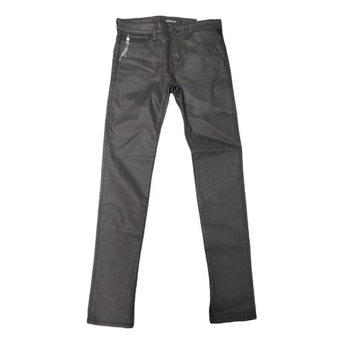 Pre-owned Replay Slim Pants In Black