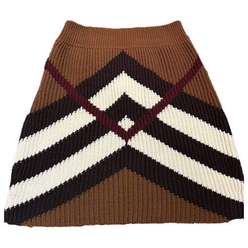 Pre-owned Burberry Wool Mini Skirt In Brown