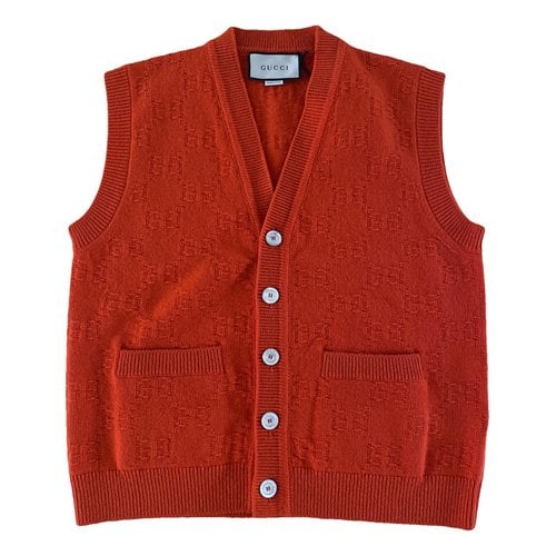 Pre-owned Gucci Wool Vest In Orange