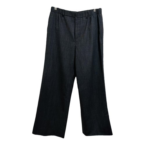 Pre-owned Lanvin Wool Large Pants In Anthracite
