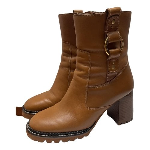 Pre-owned See By Chloé Leather Boots In Brown