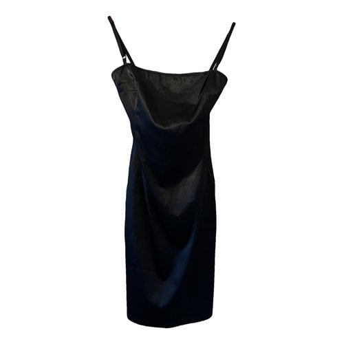 Pre-owned D&g Silk Mid-length Dress In Black