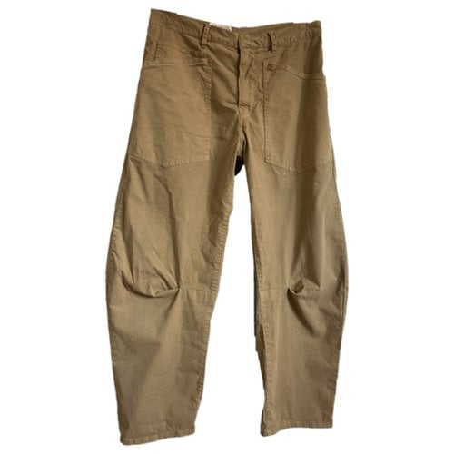 Pre-owned Nili Lotan Straight Pants In Camel