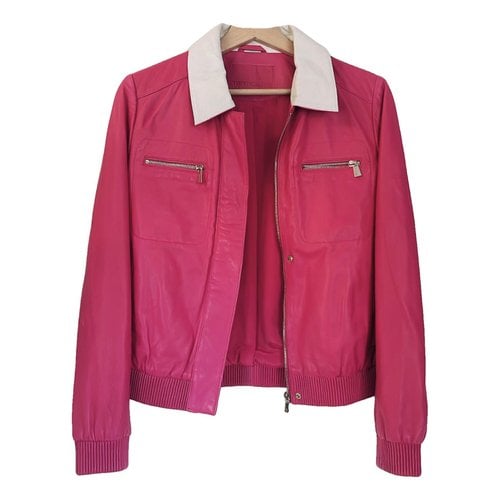 Pre-owned Trussardi Leather Jacket In Pink
