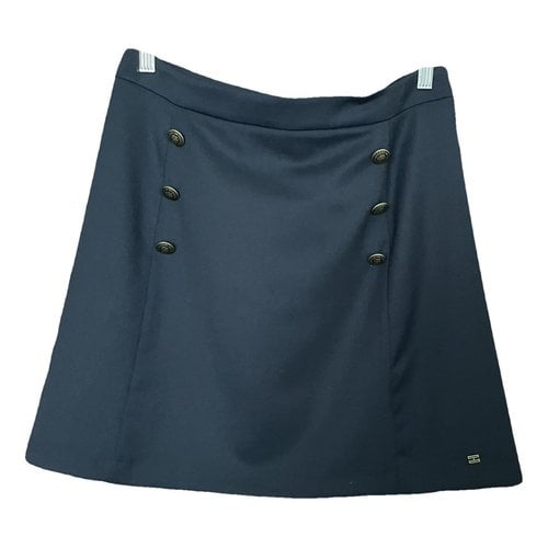 Pre-owned Tommy Hilfiger Wool Mini Skirt In Navy