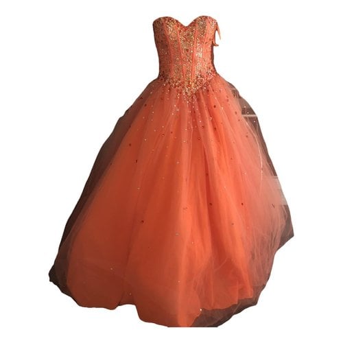 Pre-owned Needle & Thread Silk Maxi Dress In Orange