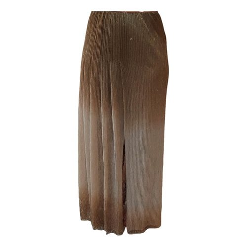 Pre-owned Reiss Maxi Skirt In Gold