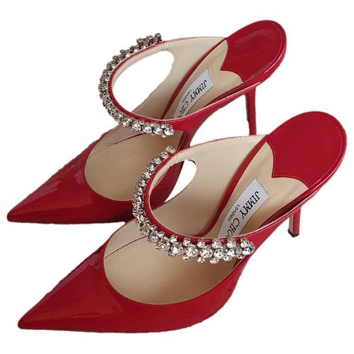 Pre-owned Jimmy Choo Bing Patent Leather Sandal In Red