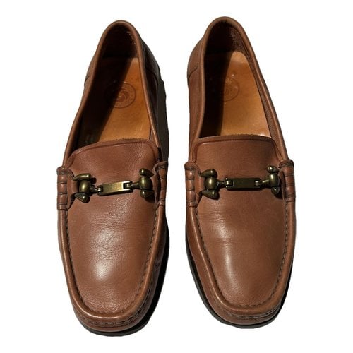 Pre-owned Samsonite Leather Flats In Brown