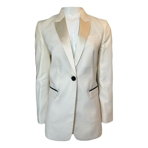Pre-owned Burberry Wool Blazer In White