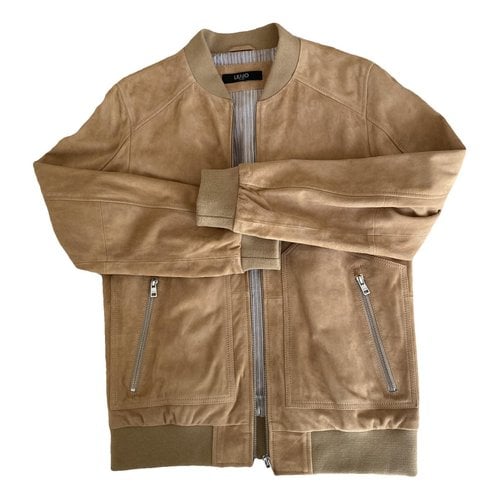 Pre-owned Liujo Leather Jacket In Beige