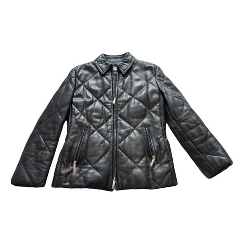 Pre-owned Burberry Leather Biker Jacket In Black