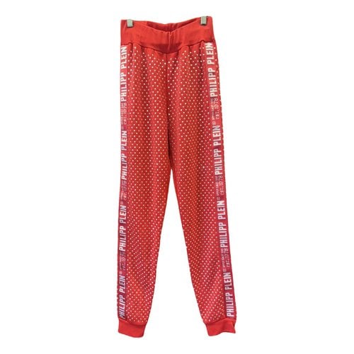 Pre-owned Philipp Plein Carot Pants In Red