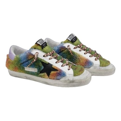 Pre-owned Golden Goose Superstar Shearling Trainers In Multicolour